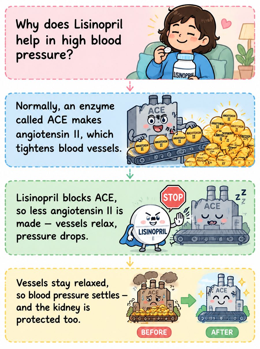 Mechanism comic for Lisinopril